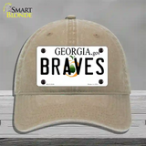 Braves Georgia State Novelty License Plate Hat Unconstructed Cotton / Khaki