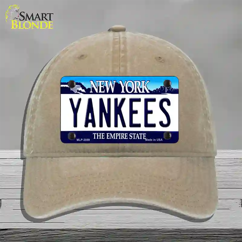 Yankees New York State Novelty License Plate Hat Unconstructed Cotton / Khaki