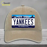 Yankees New York State Novelty License Plate Hat Unconstructed Cotton / Khaki