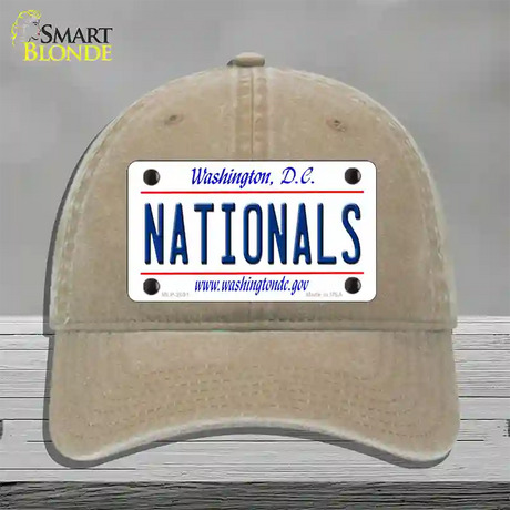 Nationals Washington DC State Novelty License Plate Hat Unconstructed Cotton / Khaki