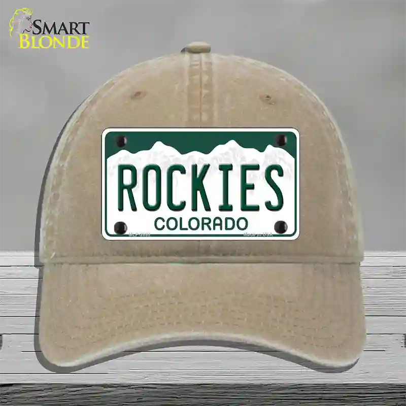 Rockies Colorado State Novelty License Plate Hat Unconstructed Cotton / Khaki