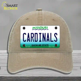 Cardinals Missouri State Novelty License Plate Hat Unconstructed Cotton / Khaki