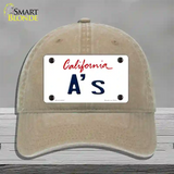 As California State Novelty License Plate Hat Unconstructed Cotton / Khaki