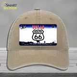 Route 66 Shield Texas Novelty License Plate Hat Unconstructed Cotton / Khaki