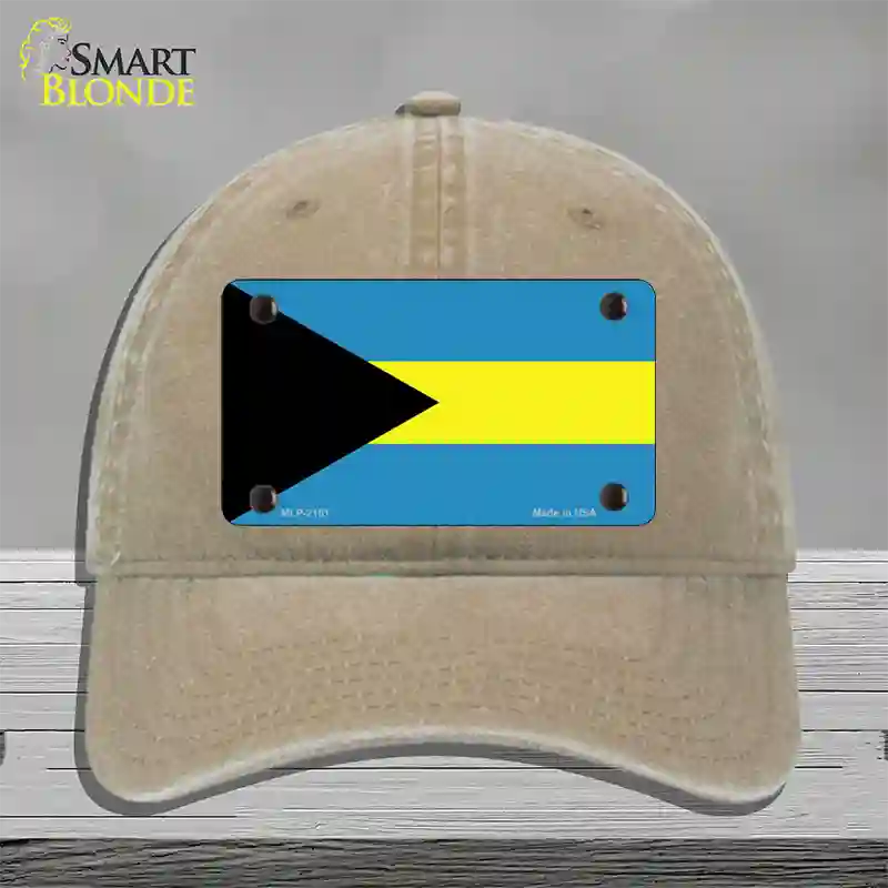 Bahamas Flag Novelty License Plate Hat Unconstructed Cotton / Khaki