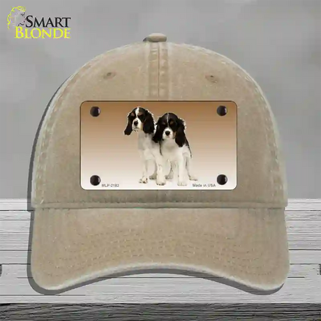 Cavalier King Charles Spaniel Dog Novelty License Plate Hat Unconstructed Cotton / Khaki