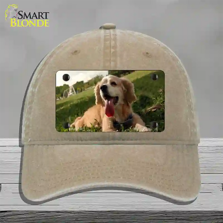 Cocker Spaniel Dog Novelty License Plate Hat Unconstructed Cotton / Khaki