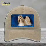 Shih Tzu Dog Novelty License Plate Hat Unconstructed Cotton / Khaki