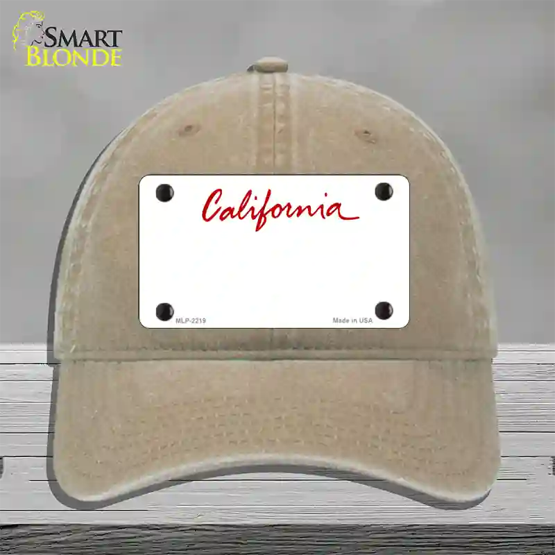 California State Blank Novelty License Plate Hat Unconstructed Cotton / Khaki