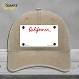 California State Blank Novelty License Plate Hat Unconstructed Cotton / Khaki