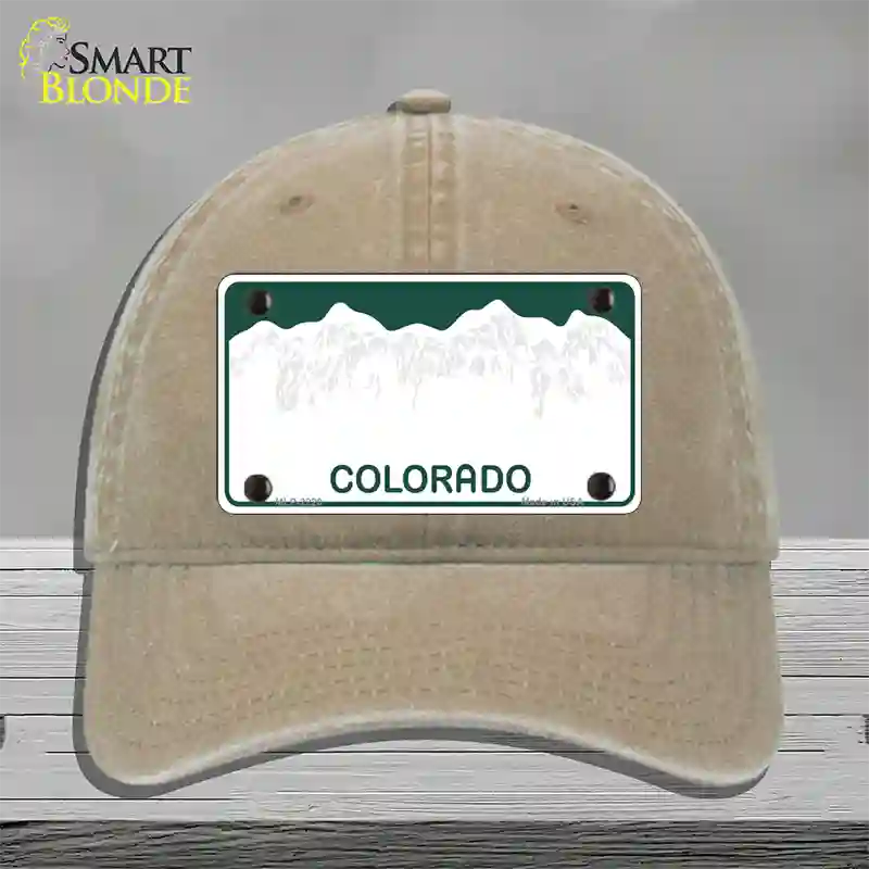 Colorado Green State Blank Novelty License Plate Hat Unconstructed Cotton / Khaki