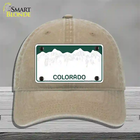 Colorado Green State Blank Novelty License Plate Hat Unconstructed Cotton / Khaki