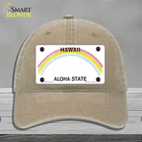 Hawaii State Blank Novelty License Plate Hat Unconstructed Cotton / Khaki