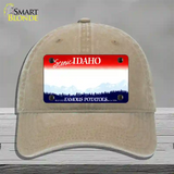 Idaho State Blank Novelty License Plate Hat Unconstructed Cotton / Khaki