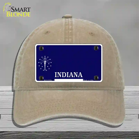 Indiana State Blank Novelty License Plate Hat Unconstructed Cotton / Khaki