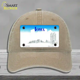 Iowa State Blank Novelty License Plate Hat Unconstructed Cotton / Khaki