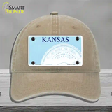 Kansas State Blank Novelty License Plate Hat Unconstructed Cotton / Khaki