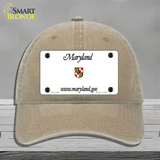 Maryland Gov State Blank Novelty License Plate Hat Unconstructed Cotton / Khaki