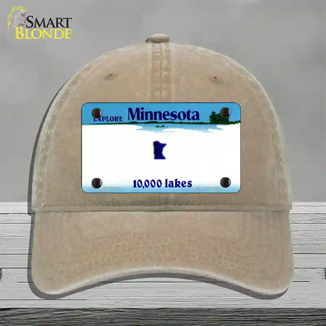 Minnesota State Blank Novelty License Plate Hat Unconstructed Cotton / Khaki