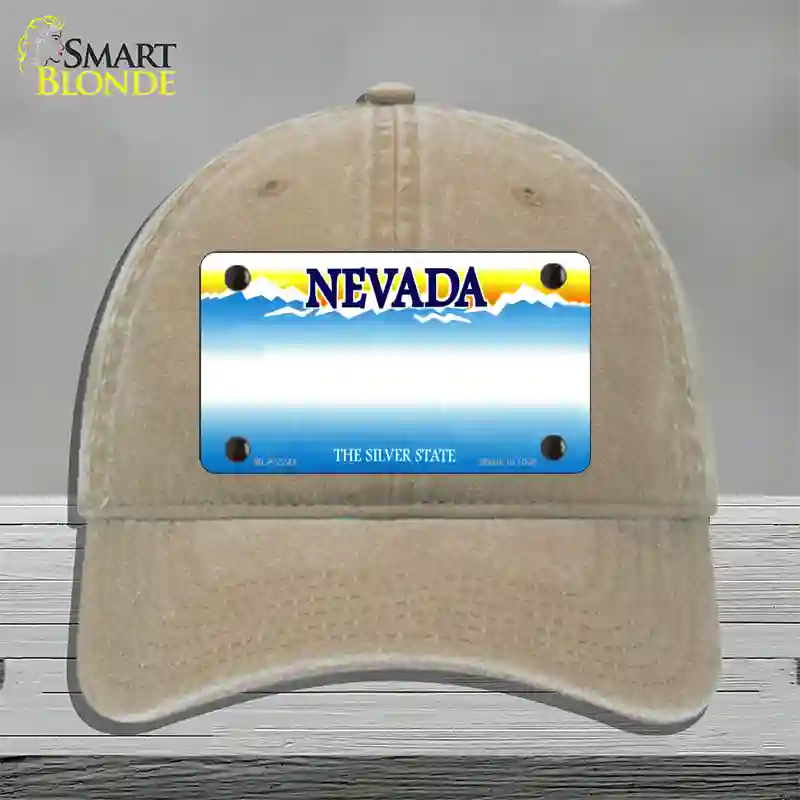 Nevada State Blank Novelty License Plate Hat Unconstructed Cotton / Khaki