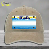 Nevada State Blank Novelty License Plate Hat Unconstructed Cotton / Khaki