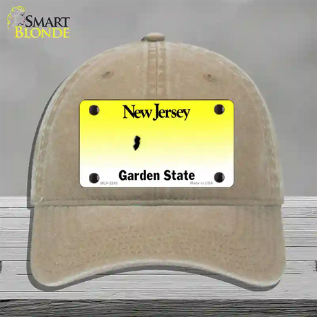 New Jersey State Blank Novelty License Plate Hat Unconstructed Cotton / Khaki