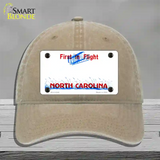 North Carolina State Blank Novelty License Plate Hat Unconstructed Cotton / Khaki