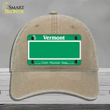 Vermont State Blank Novelty License Plate Hat Unconstructed Cotton / Khaki