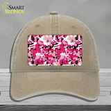 Pink Camouflage Novelty License Plate Hat Unconstructed Cotton / Khaki