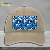 Blue Camouflage Novelty License Plate Hat Unconstructed Cotton / Khaki