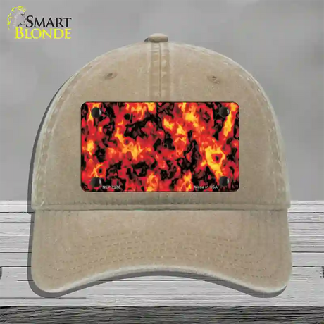 Fire Explosion Novelty License Plate Hat Unconstructed Cotton / Khaki