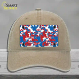 Patriotic Camouflage Novelty License Plate Hat Unconstructed Cotton / Khaki