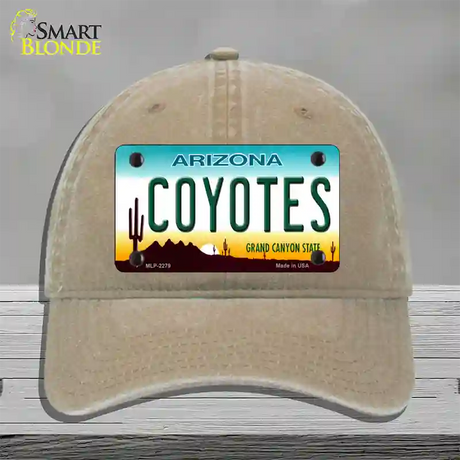 Coyotes Arizona State Novelty License Plate Hat Unconstructed Cotton / Khaki