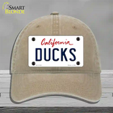 Ducks California State Novelty License Plate Hat Unconstructed Cotton / Khaki