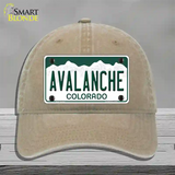 Avalanche Colorado State Novelty License Plate Hat Unconstructed Cotton / Khaki