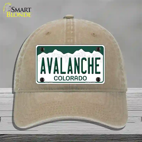 Avalanche Colorado State Novelty License Plate Hat Unconstructed Cotton / Khaki