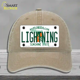 Lightning Florida State Novelty License Plate Hat Unconstructed Cotton / Khaki