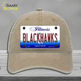 Blackhawks Illinois State Novelty License Plate Hat Unconstructed Cotton / Khaki