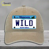 Wild Minnesota State Novelty License Plate Hat Unconstructed Cotton / Khaki