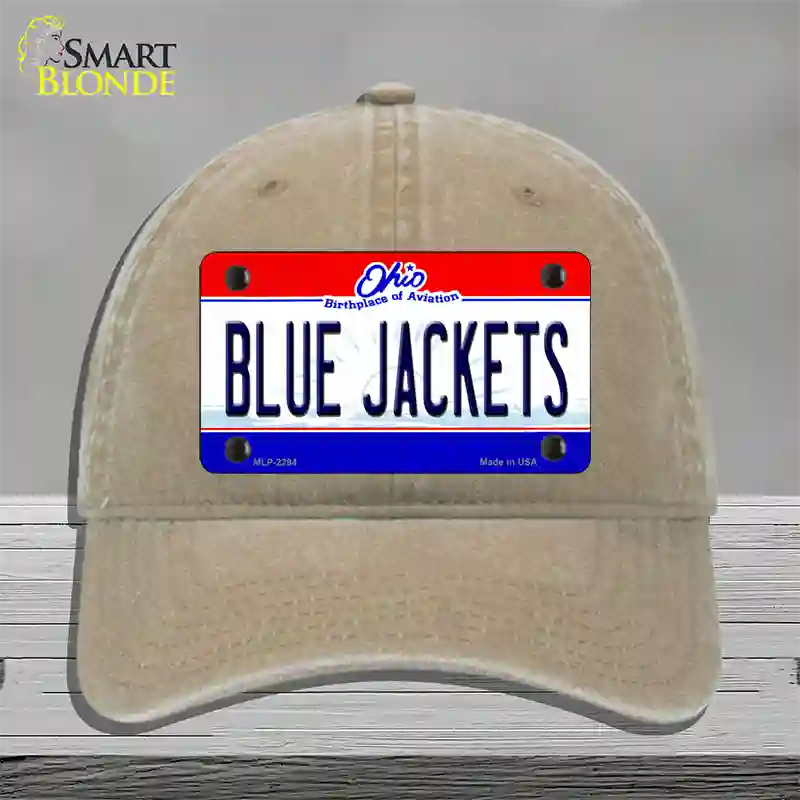 Blue Jackets Ohio State Novelty License Plate Hat Unconstructed Cotton / Khaki