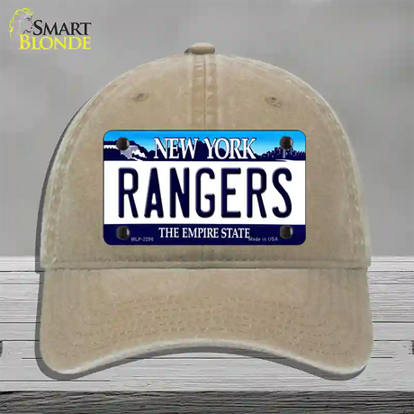 Rangers New York State Novelty License Plate Hat Unconstructed Cotton / Khaki