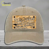 We The People Novelty License Plate Hat Unconstructed Cotton / Khaki