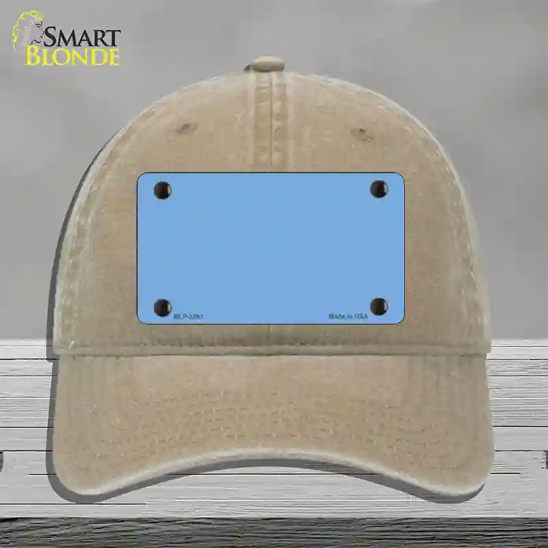 Baby Blue Solid Novelty License Plate Hat Unconstructed Cotton / Khaki