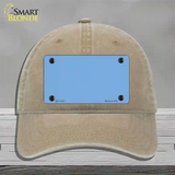 Baby Blue Solid Novelty License Plate Hat Unconstructed Cotton / Khaki