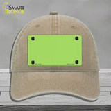 Lime Green Solid Novelty License Plate Hat Unconstructed Cotton / Khaki