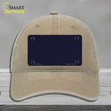 Navy Blue Solid Novelty License Plate Hat Unconstructed Cotton / Khaki