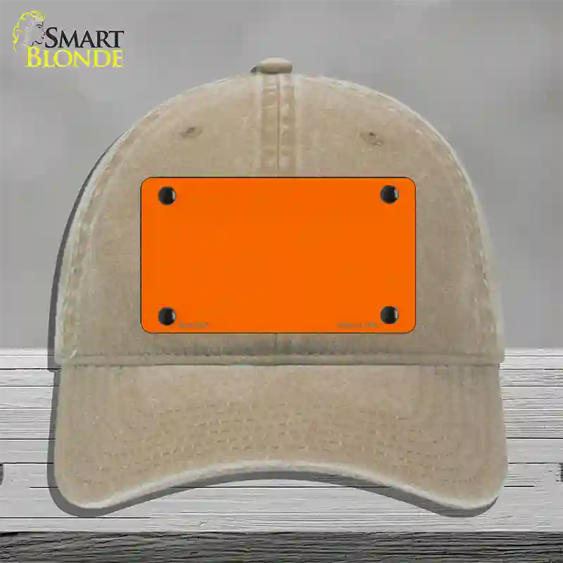 Orange Solid Novelty License Plate Hat Unconstructed Cotton / Khaki