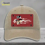 Smokin Joker Top Hat Skull Offset Novelty License Plate Hat Unconstructed Cotton / Khaki