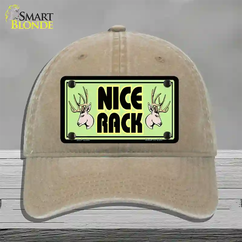 Nice Rack Novelty License Plate Hat Unconstructed Cotton / Khaki