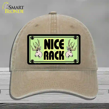 Nice Rack Novelty License Plate Hat Unconstructed Cotton / Khaki